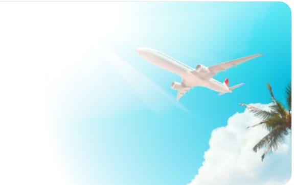 Passenger aircraft flying above the clouds